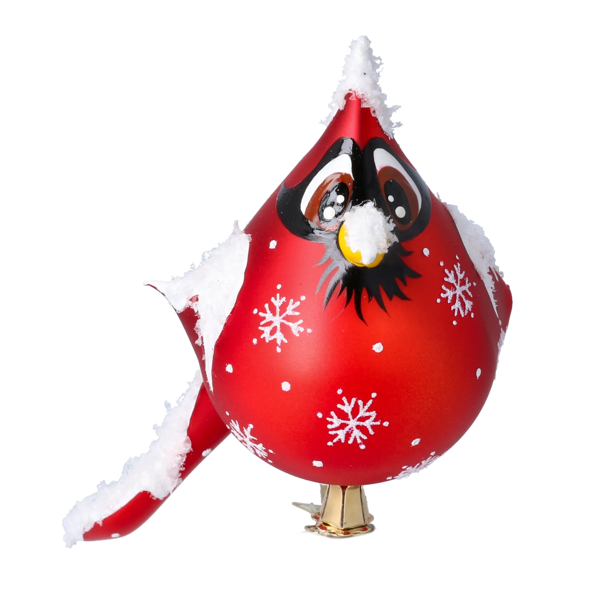 Cardinal in the Snow with Snowflakes