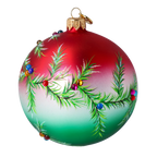 Verdant Ember Mist | Hand-Painted Glass Ornament | Blubom 2024-058