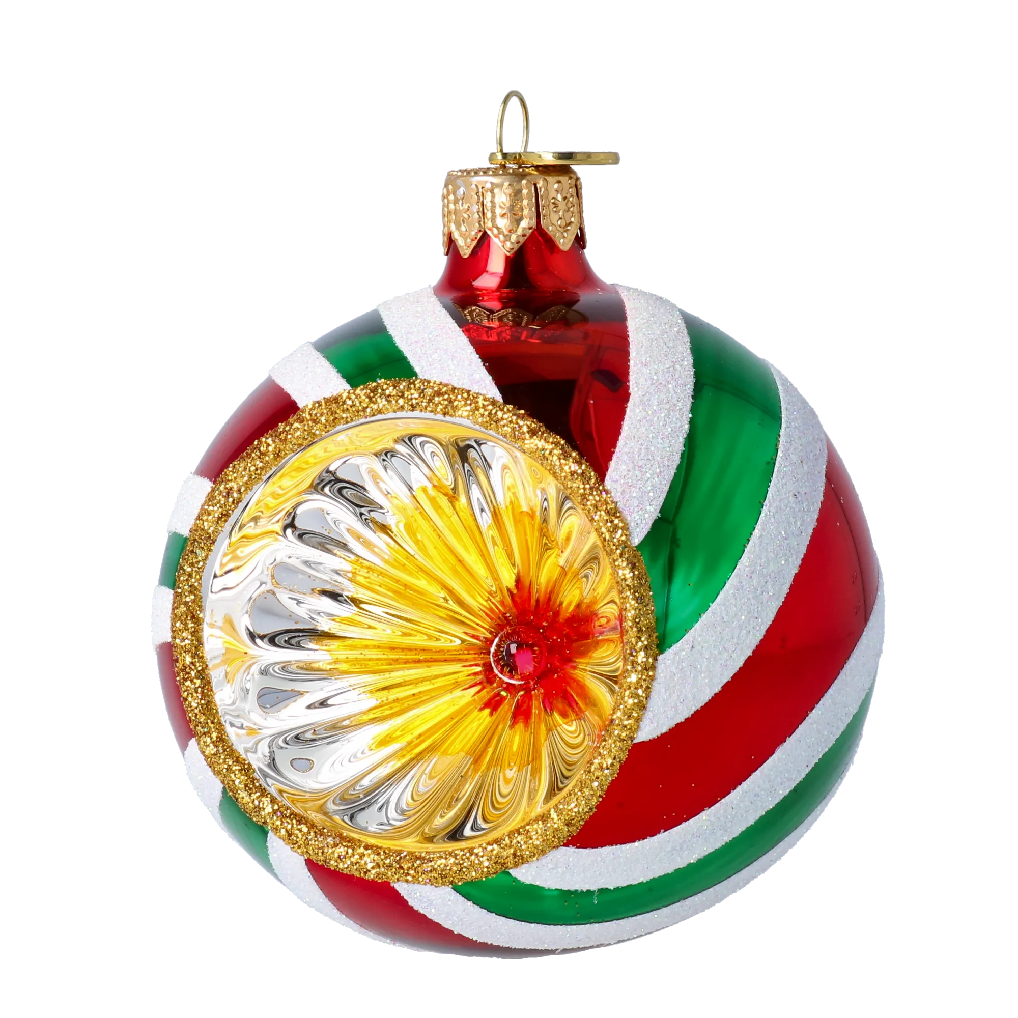 Lollipop with Spotlight. Handmade Glass Christmas ornament. 2024-067