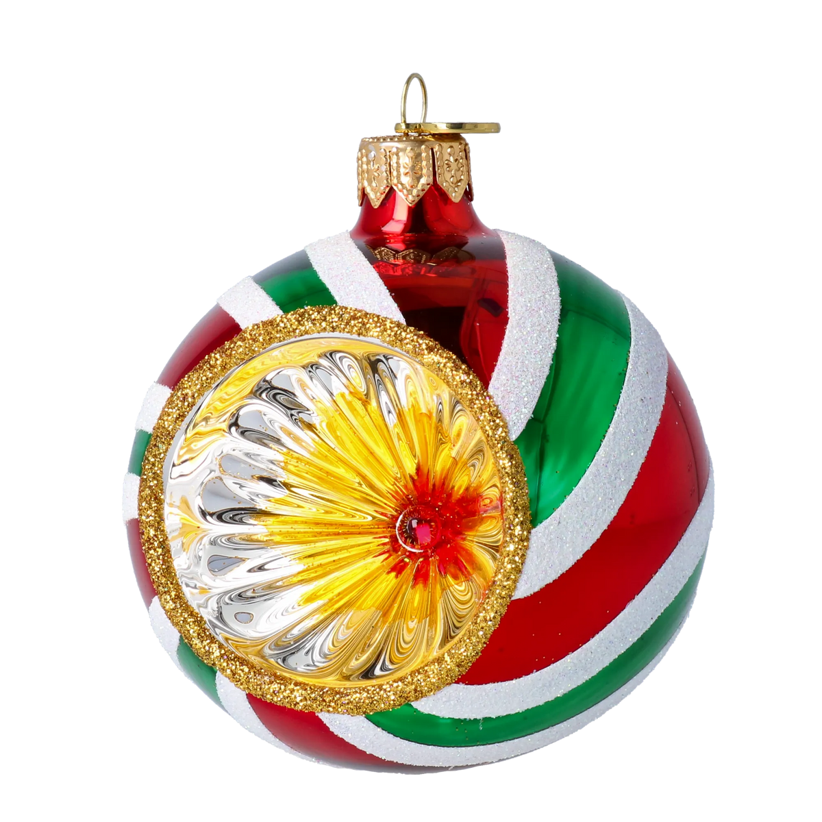 Gilded Solar Echo | Hand-Painted Glass Ornament | Blubom 2024-067