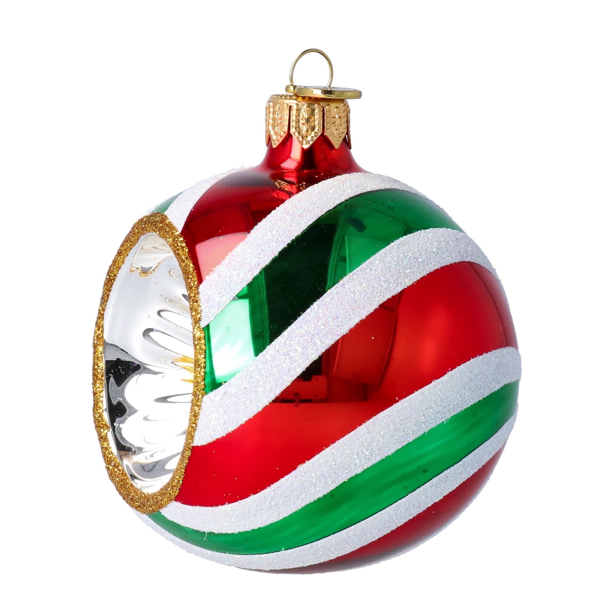 Lollipop with Spotlight. Handmade Glass Christmas ornament. 2024-067