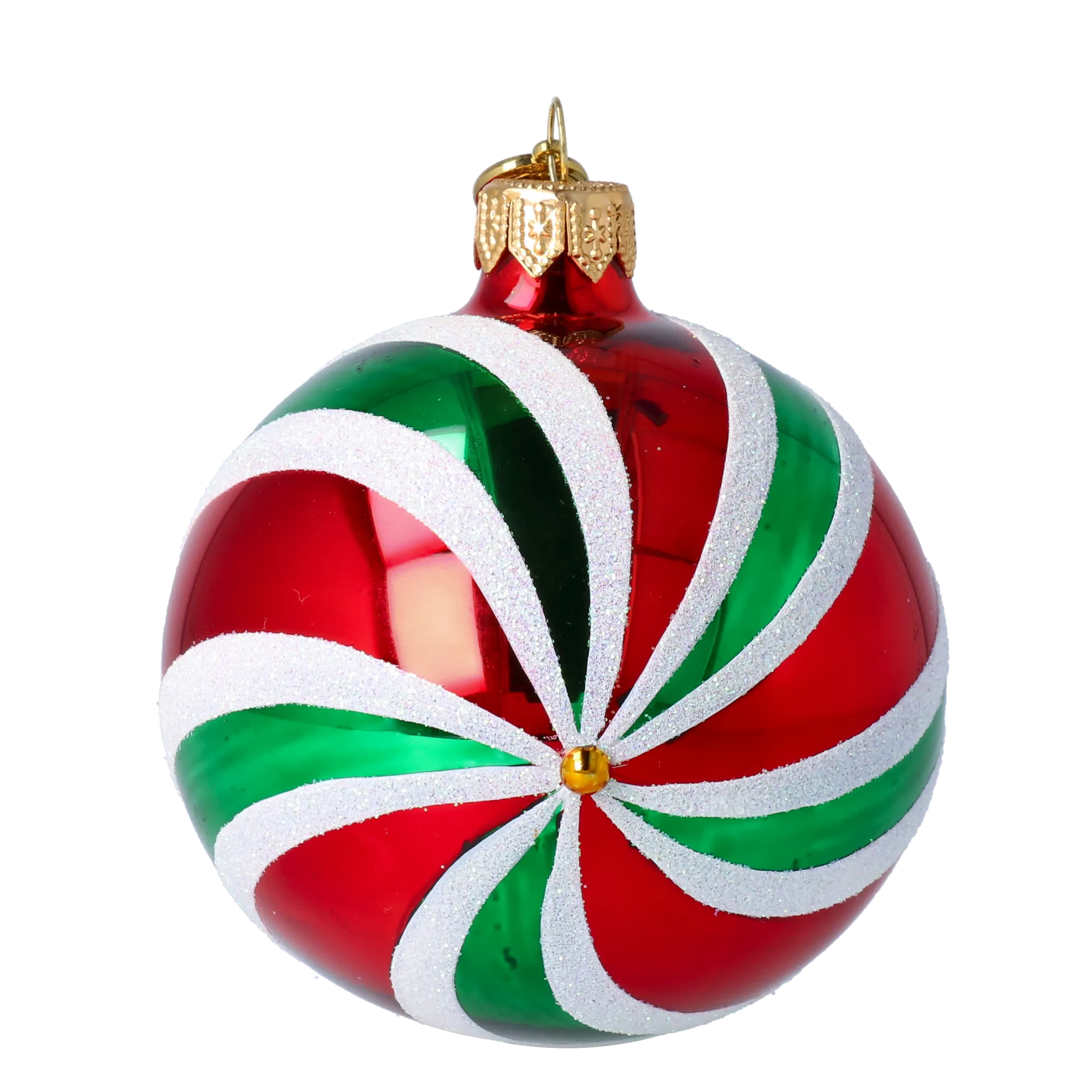 Lollipop with Spotlight. Handmade Glass Christmas ornament. 2024-067