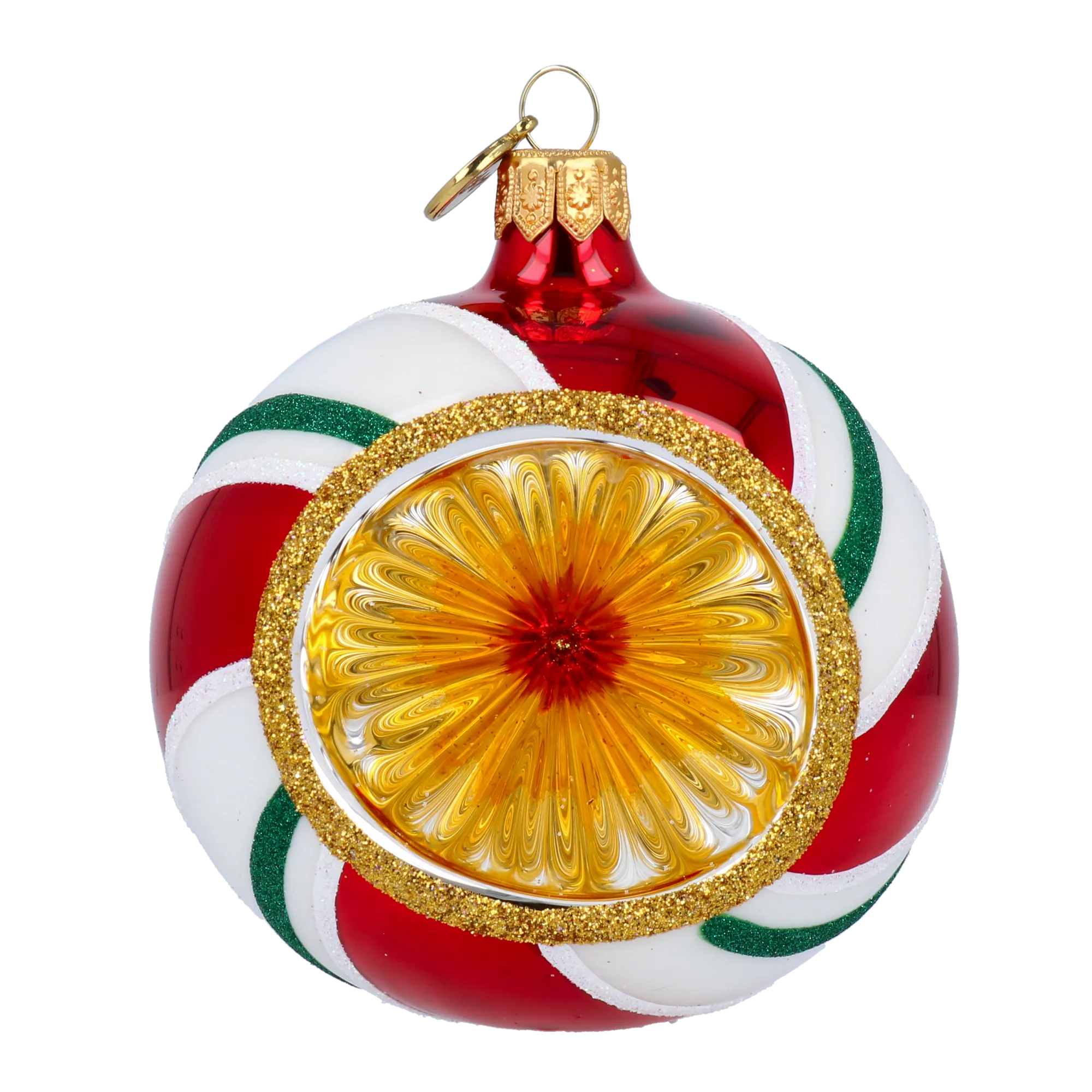 Candy Lollipop with Spotlight. Handmade Glass Christmas ornament. 2024-068