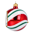 Load image into Gallery viewer, Candy Lollipop with Spotlight. Handmade Glass Christmas ornament. 2024-068
