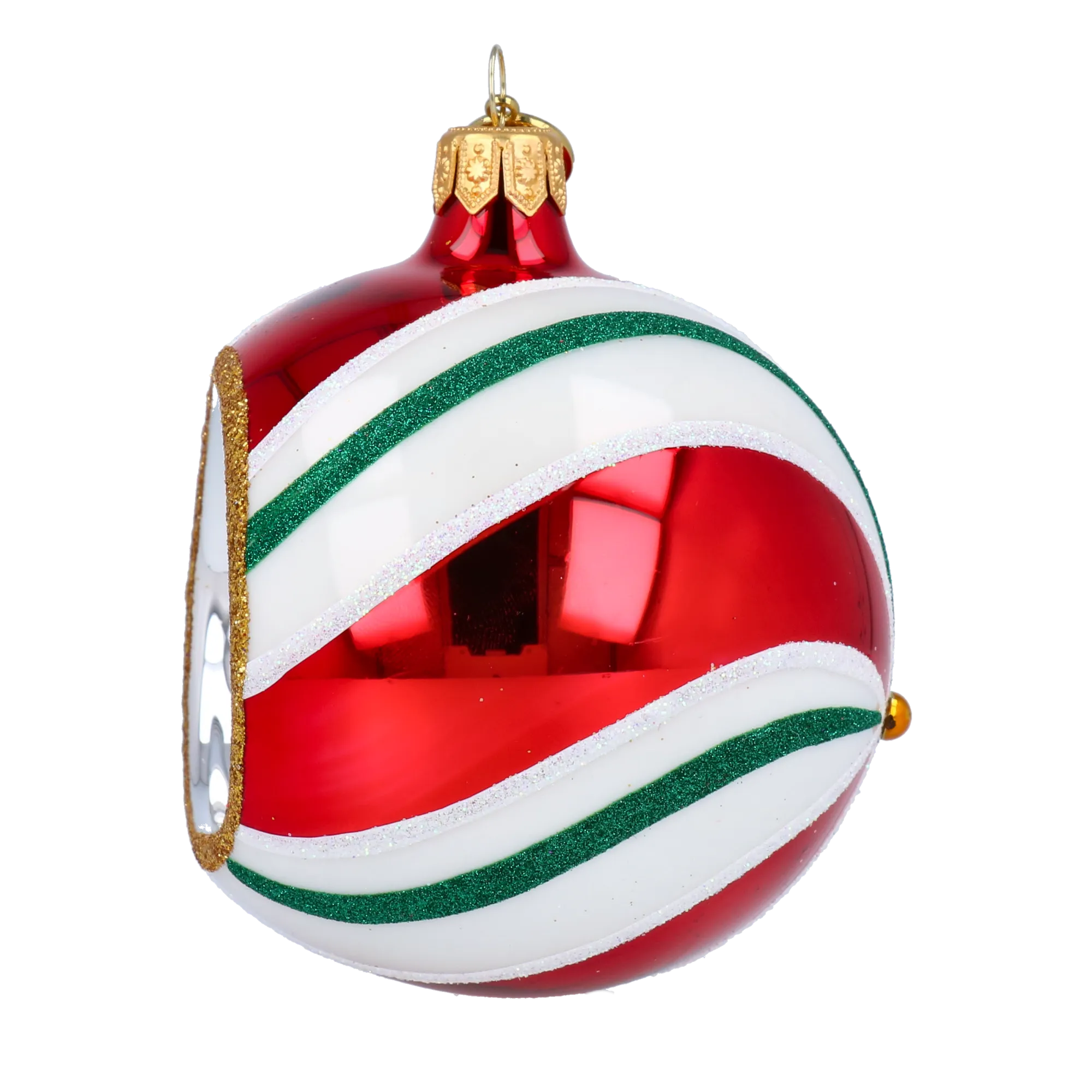 Candy Lollipop with Spotlight. Handmade Glass Christmas ornament. 2024-068