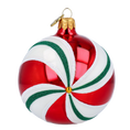 Load image into Gallery viewer, Candy Lollipop with Spotlight. Handmade Glass Christmas ornament. 2024-068

