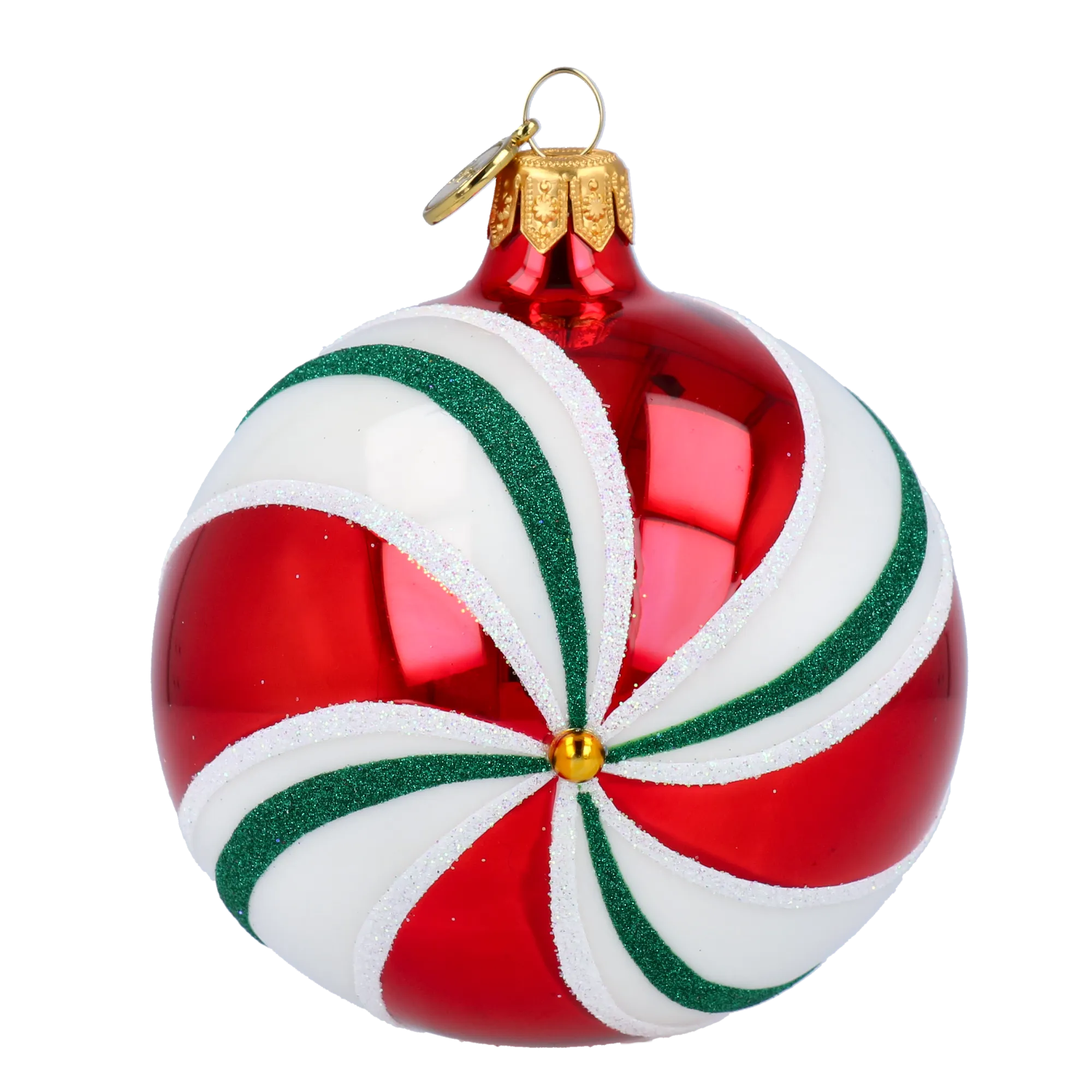 Candy Lollipop with Spotlight. Handmade Glass Christmas ornament. 2024-068