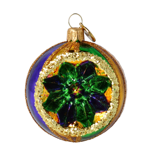 Golden Emerald Star Reflector Premium christmas glass ornament 2024-069