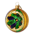 Load image into Gallery viewer, Golden Emerald Star Reflector Premium christmas glass ornament 2024-069

