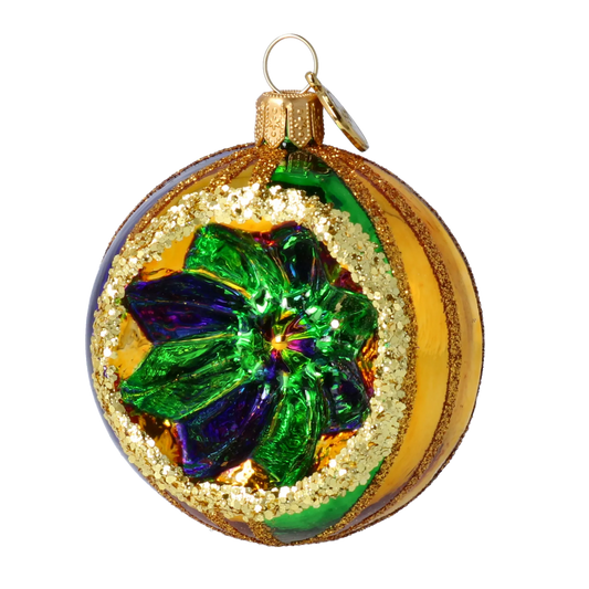 Golden Emerald Star Reflector Premium christmas glass ornament 2024-069