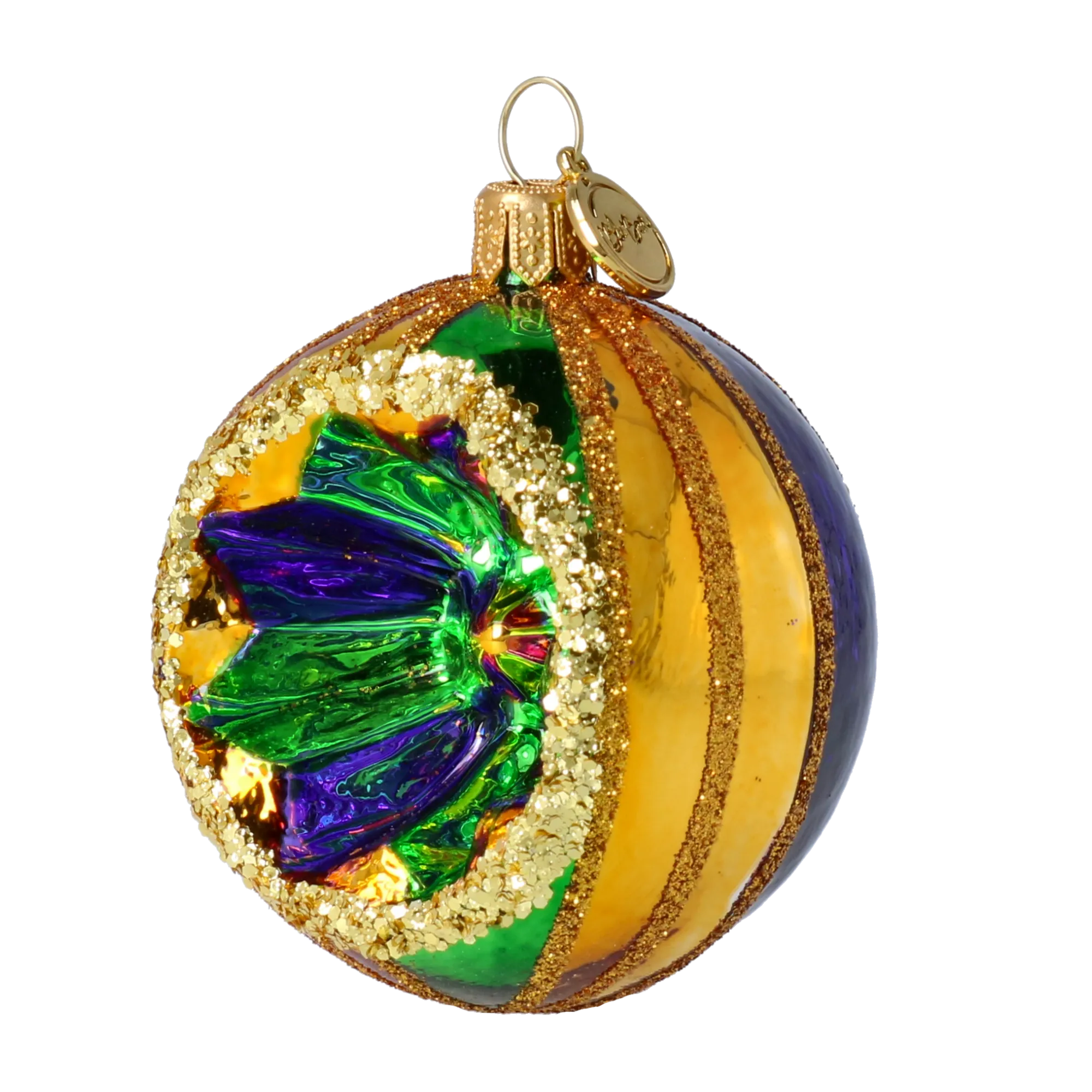 Golden Emerald Star Reflector Premium christmas glass ornament 2024-069