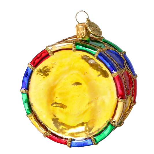Golden Festive Drum Premium christmas glass ornament 2024-076