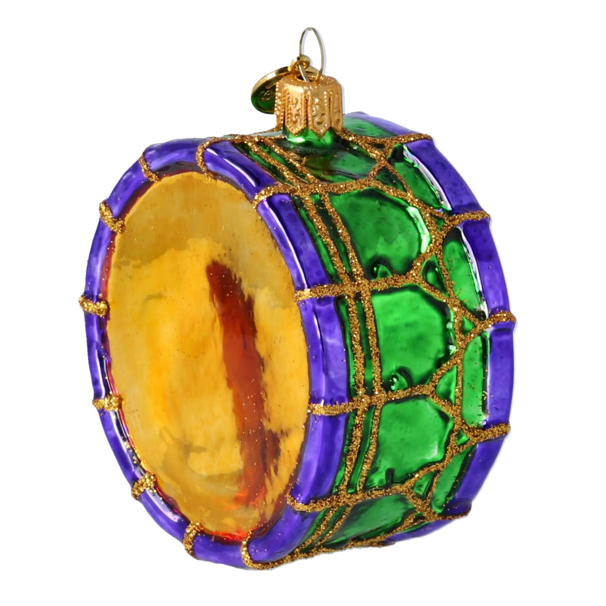 Royal Emerald and Amethyst Drum Premium christmas glass ornament 2024-077