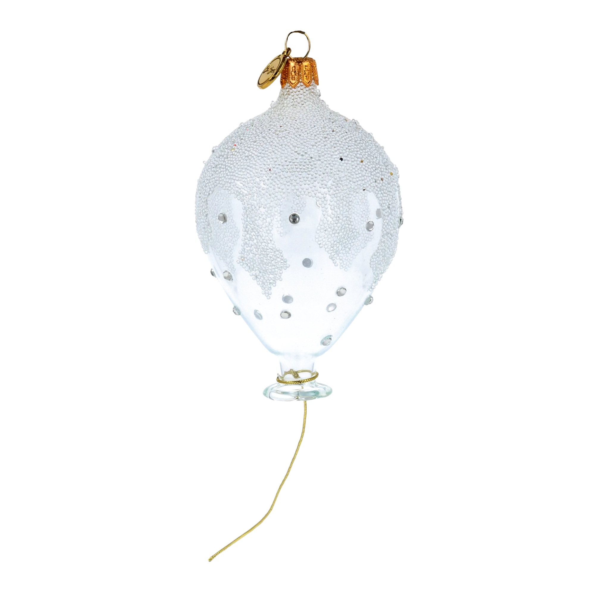 Frosted Pearl Balloon Premium christmas glass ornament 2024-081