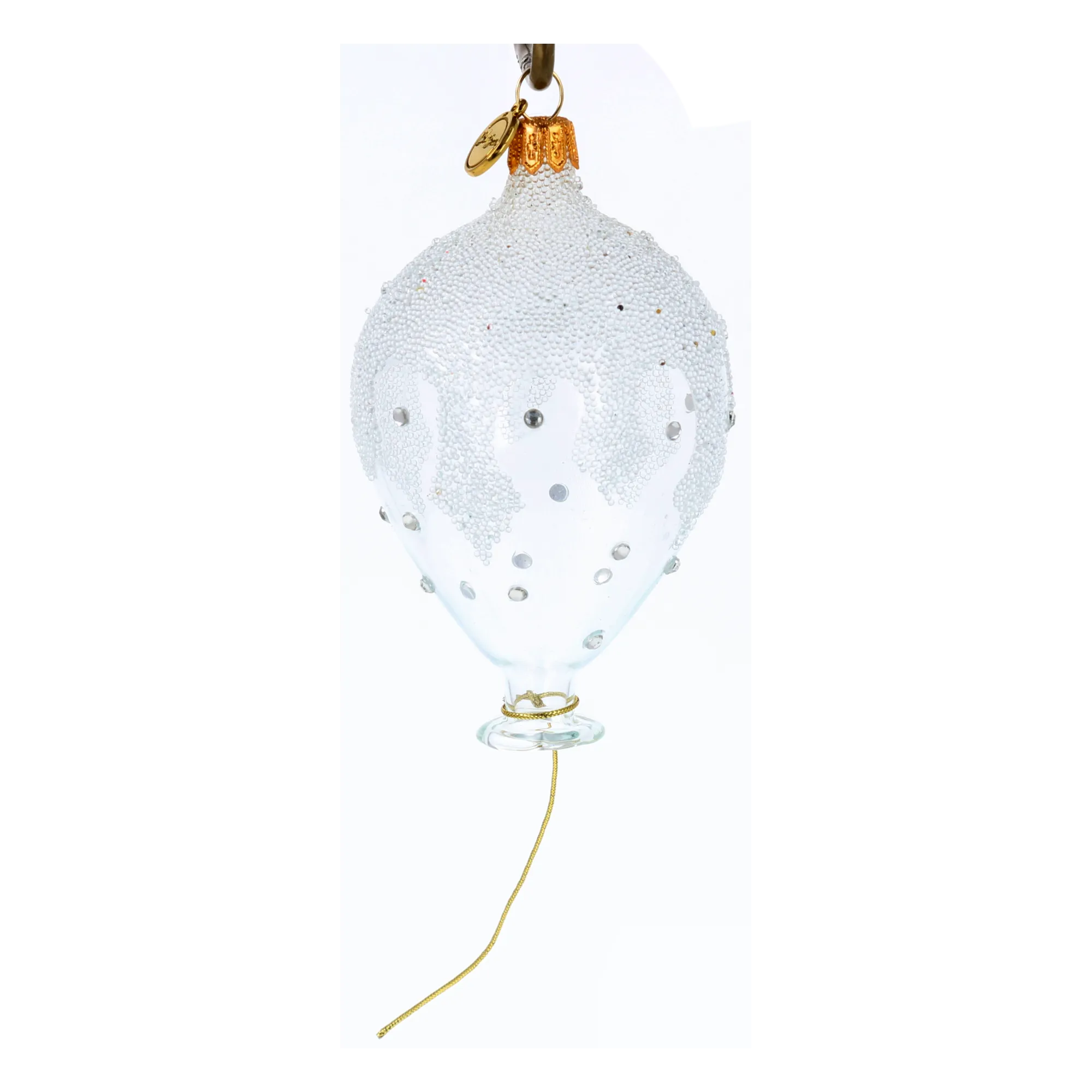 Frosted Pearl Balloon Premium christmas glass ornament 2024-081