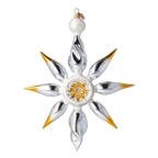 Silvered Amber Zenith | Hand-Painted Glass Ornament | Blubom 2024-082