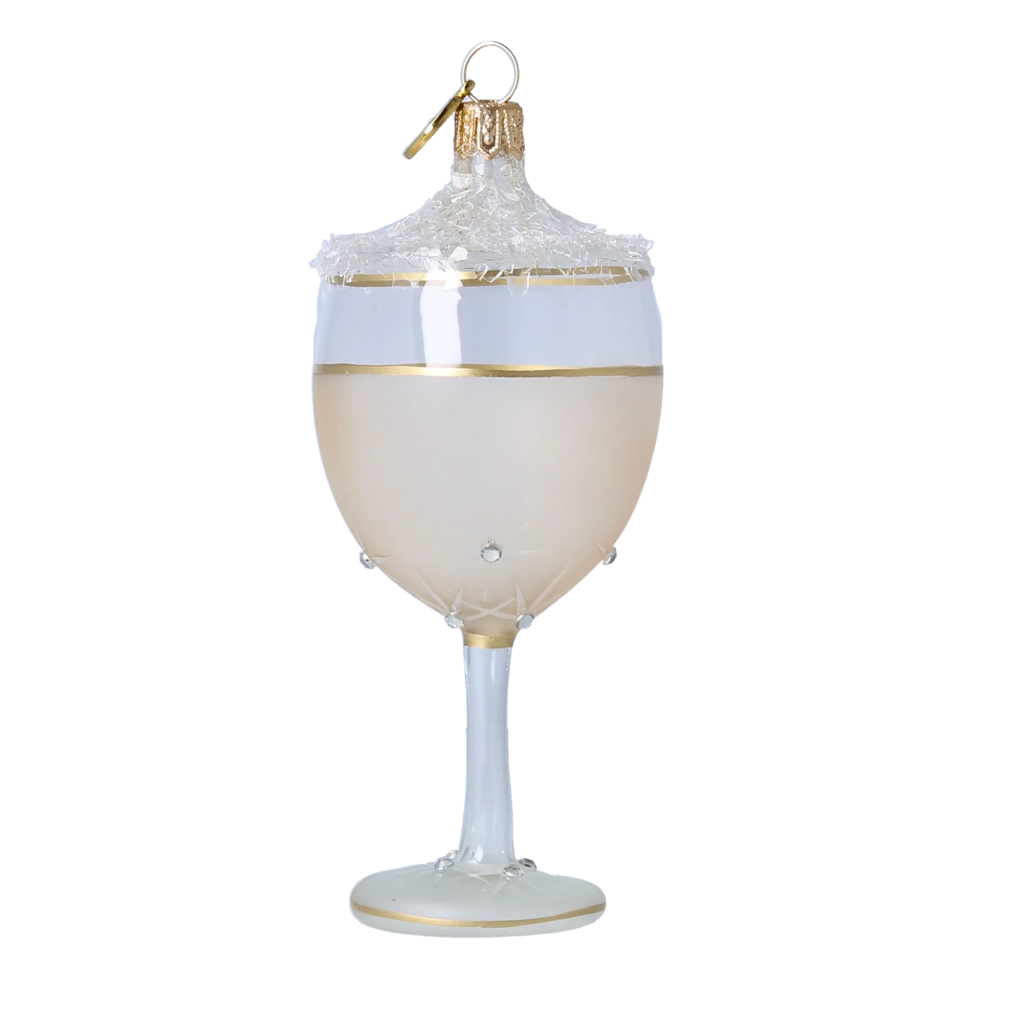 Golden Frost Goblet Premium christmas glass ornament 2024-085