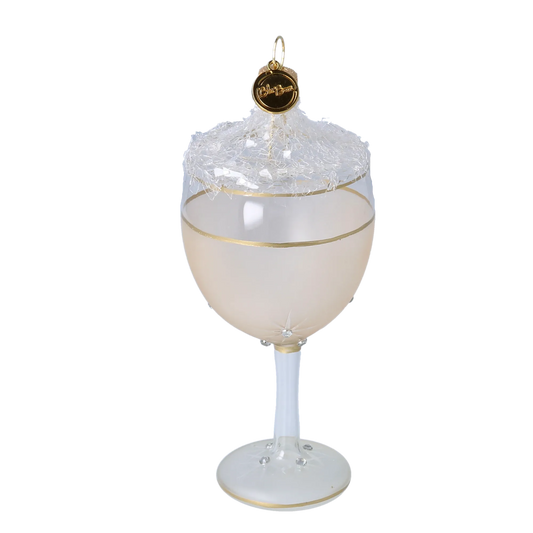 Golden Frost Goblet Premium christmas glass ornament 2024-085