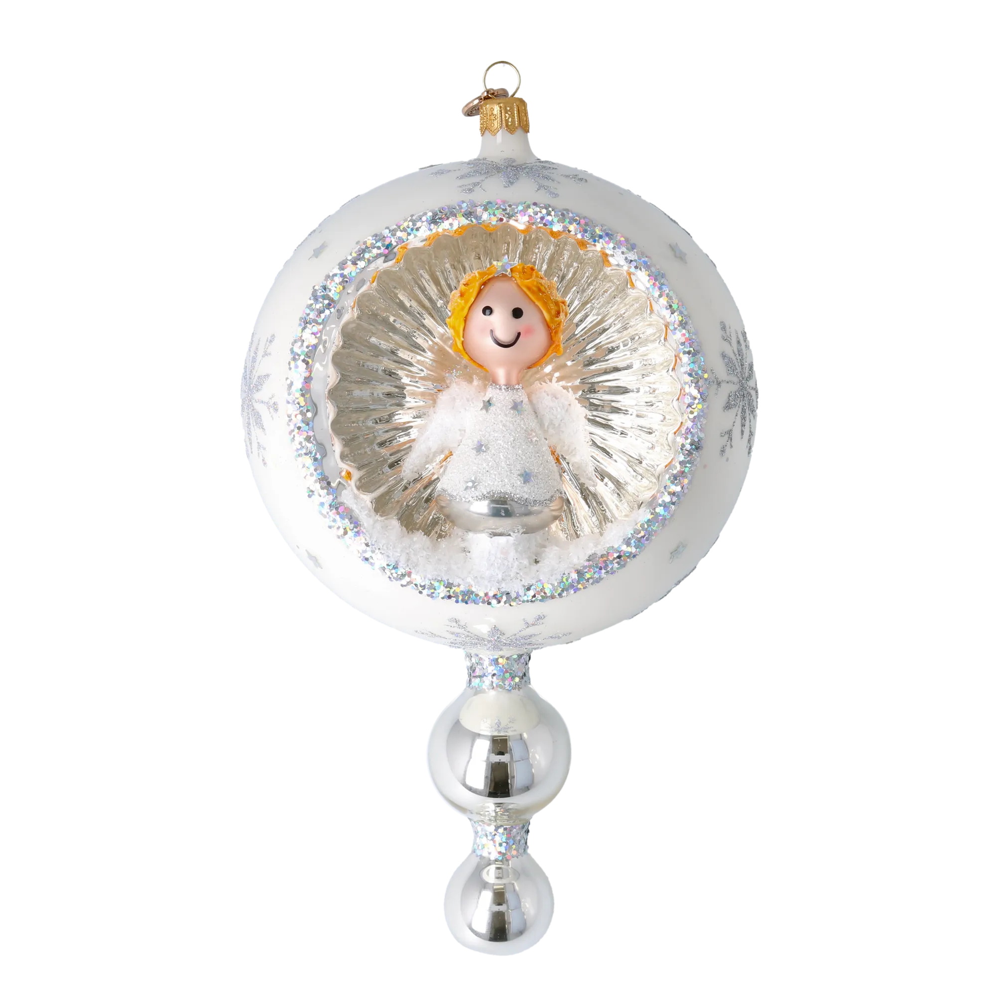 PRE-ORDER Heavenly Glow  Glass Christmas ornament Star free blowing Angel 2024-088