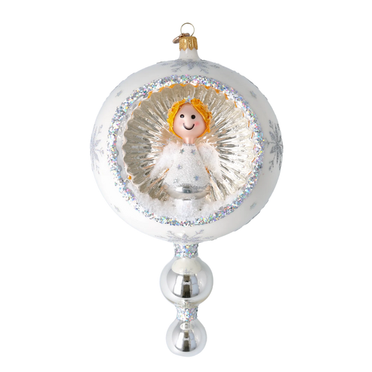 PRE-ORDER Heavenly Glow  Glass Christmas ornament Star free blowing Angel 2024-088