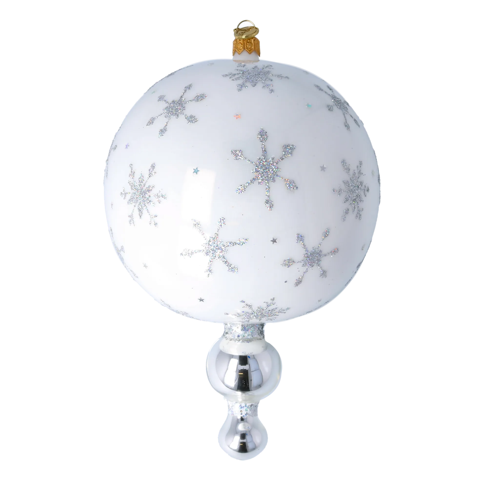Serene Alabaster Seraph | Hand-Painted Glass Ornament | Blubom 2024-088