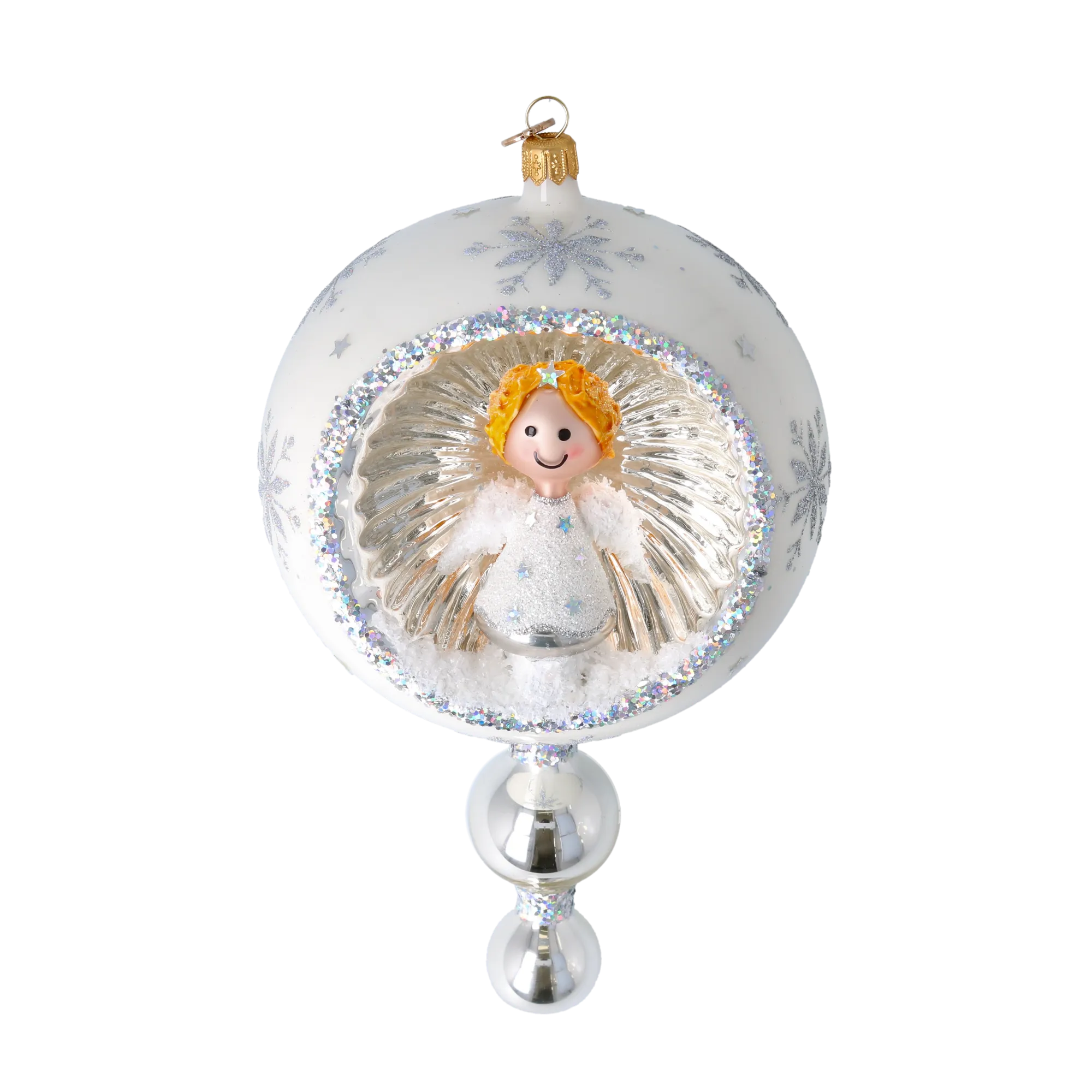 PRE-ORDER Heavenly Glow  Glass Christmas ornament Star free blowing Angel 2024-088