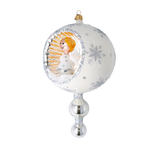 Serene Alabaster Seraph | Hand-Painted Glass Ornament | Blubom 2024-088