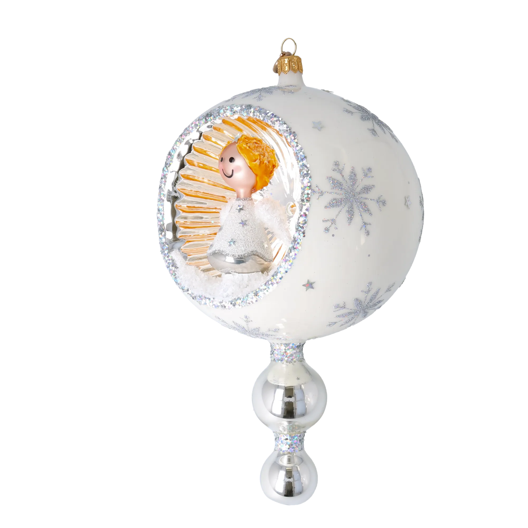 PRE-ORDER Heavenly Glow  Glass Christmas ornament Star free blowing Angel 2024-088