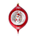 Serene Scarlet Echo | Hand-Painted Glass Ornament | Blubom 2024-089