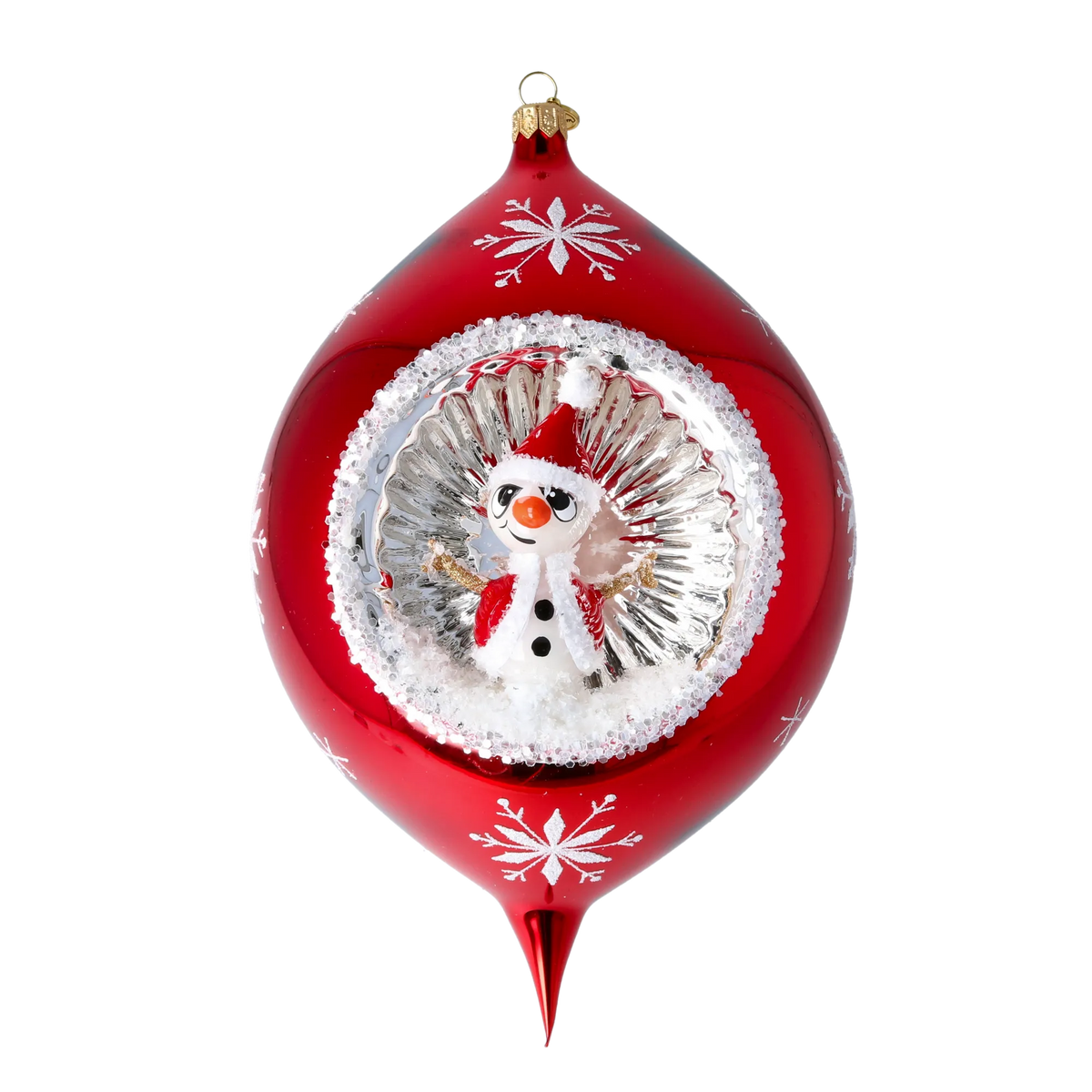 Serene Scarlet Echo | Hand-Painted Glass Ornament | Blubom 2024-089