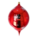 Serene Scarlet Echo | Hand-Painted Glass Ornament | Blubom 2024-089