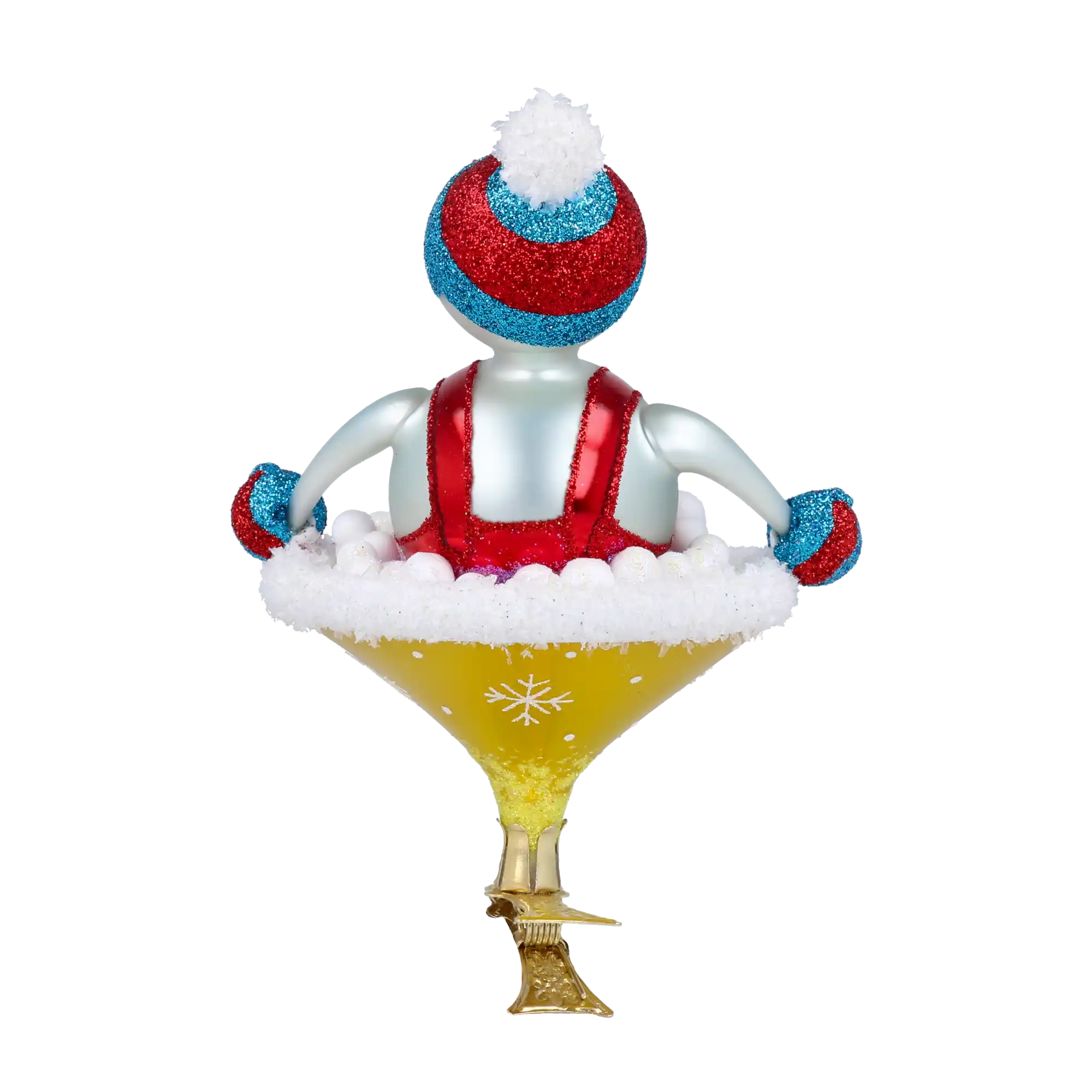 Bałwanek Na Jabluszku Szklana Ozdoba