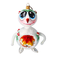 Load image into Gallery viewer, Snowman Reflex. Handmade Glass Christmas ornament.
