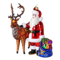 Load image into Gallery viewer, Santa & His Reindeer Handmade Glass Christmas ornament 2024-099
