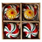 Crimson Solar Waltz | Hand-Painted Glass Ornament | Blubom 2024-104