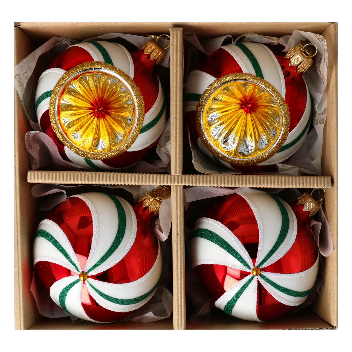 Crimson Solar Waltz | Hand-Painted Glass Ornament | Blubom 2024-104