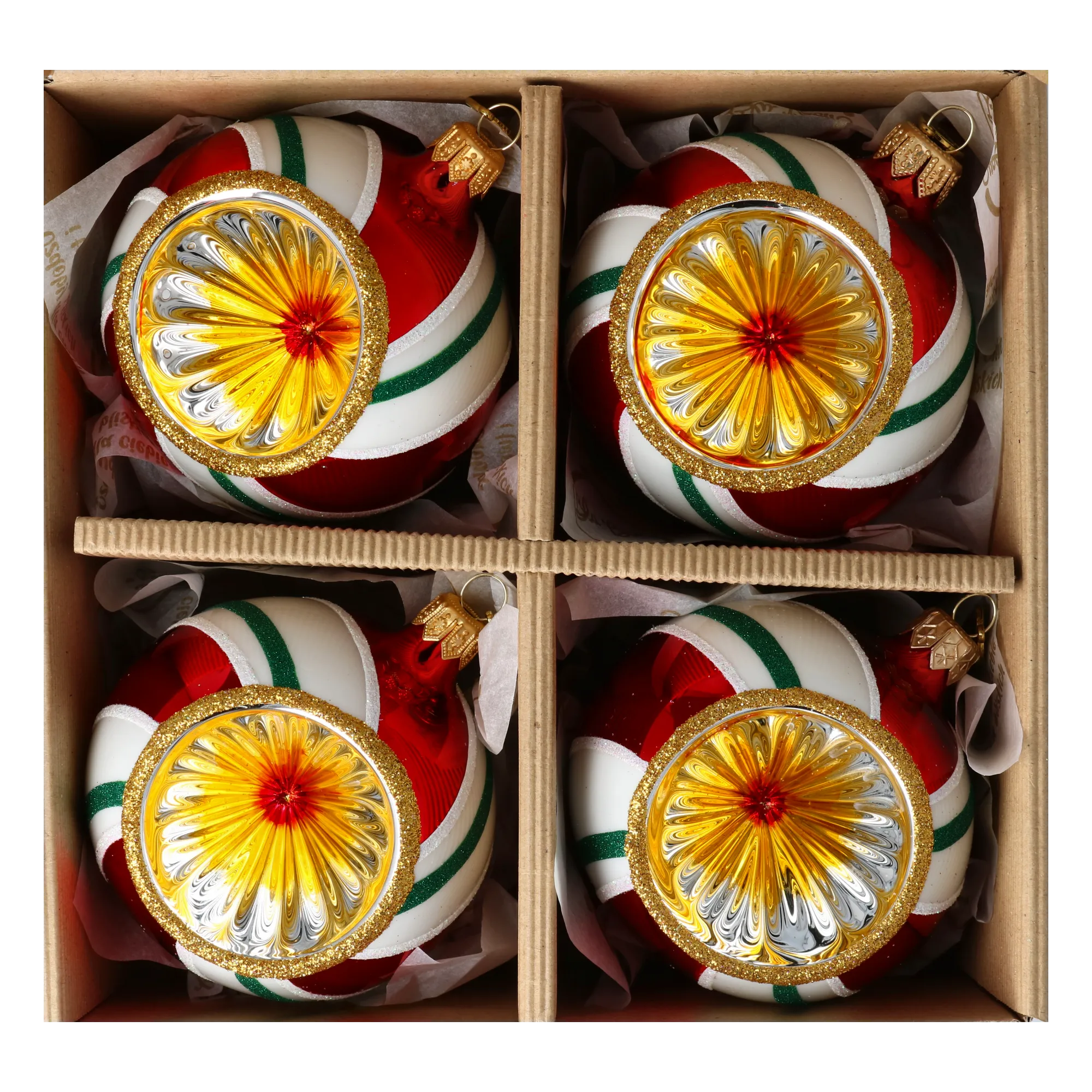 Crimson Solar Waltz | Hand-Painted Glass Ornament | Blubom 2024-104