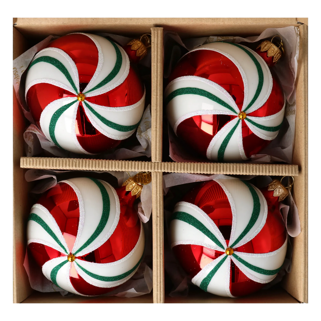 Crimson Solar Waltz | Hand-Painted Glass Ornament | Blubom 2024-104