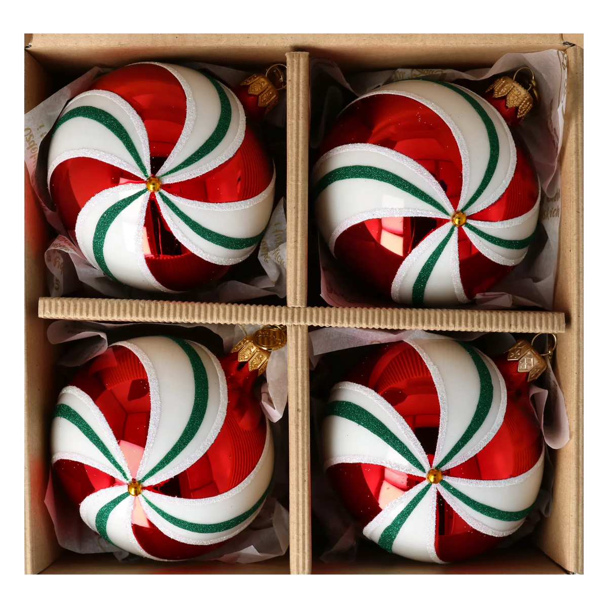 Crimson Solar Waltz | Hand-Painted Glass Ornament | Blubom 2024-104