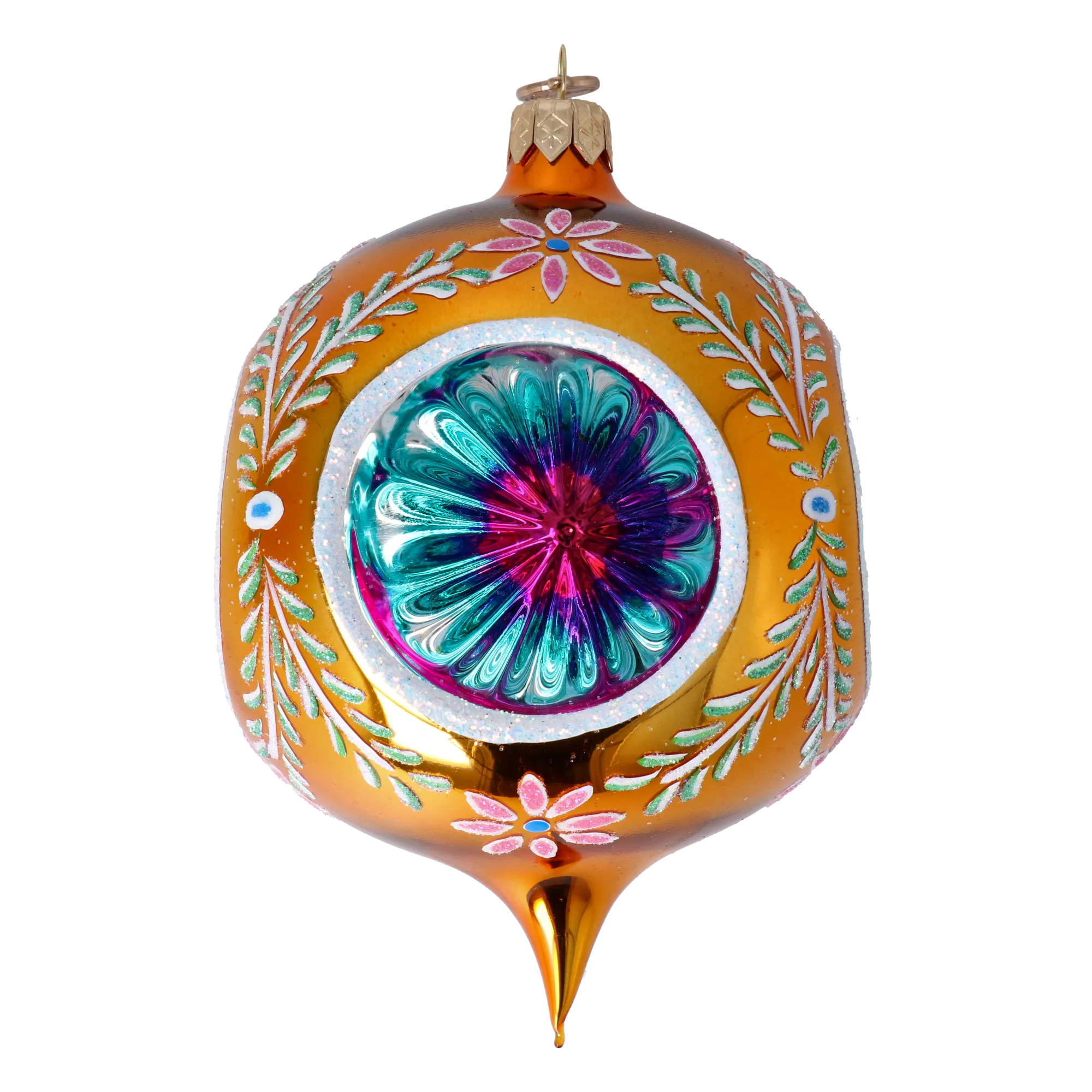 Vintage Reflections  Set of 4 Glass Baubles Colorful Handmade Glass Christmas ornament 2024-106