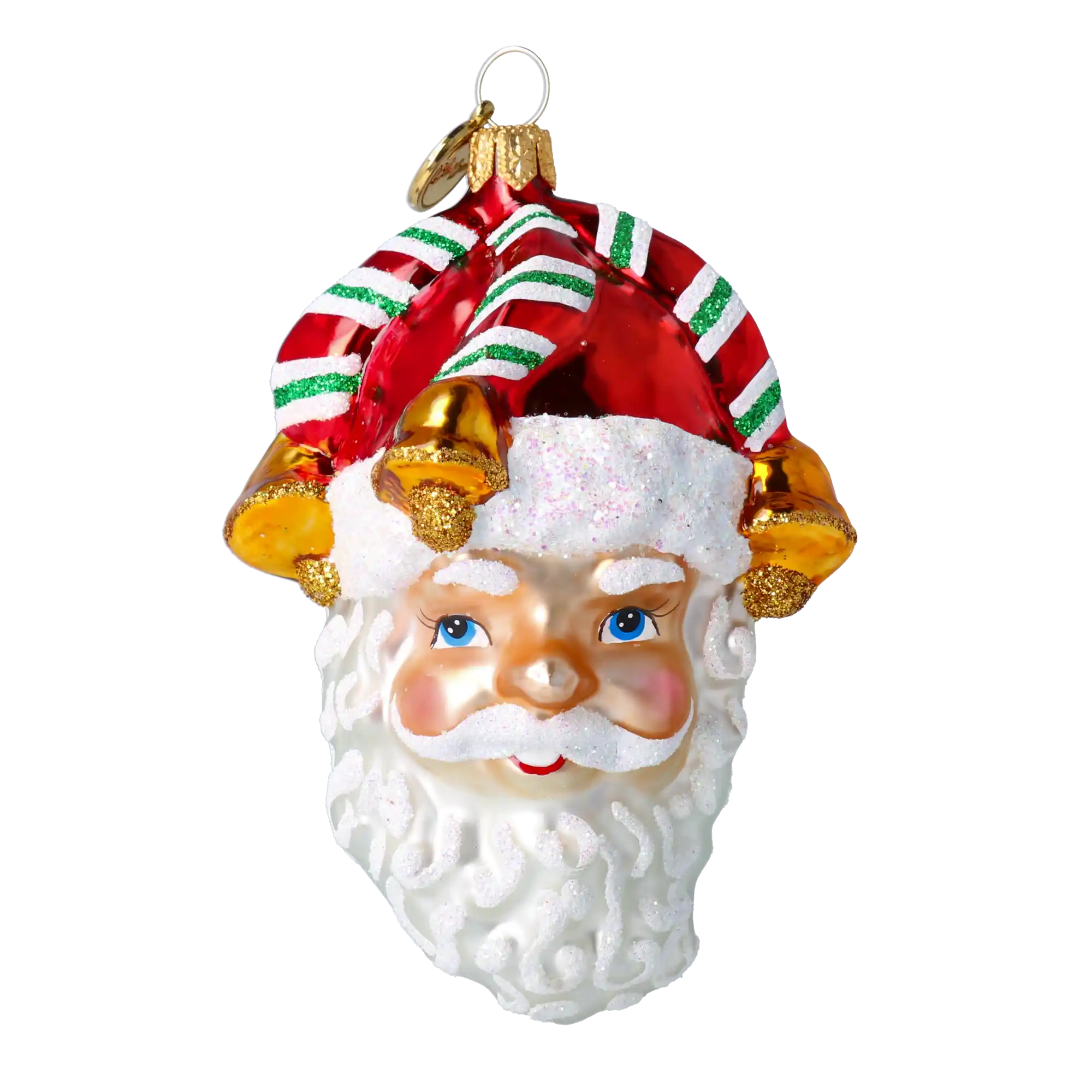 Głowa Skrzata Elf Pomocnik Mikołaja Szklana Ozdoba