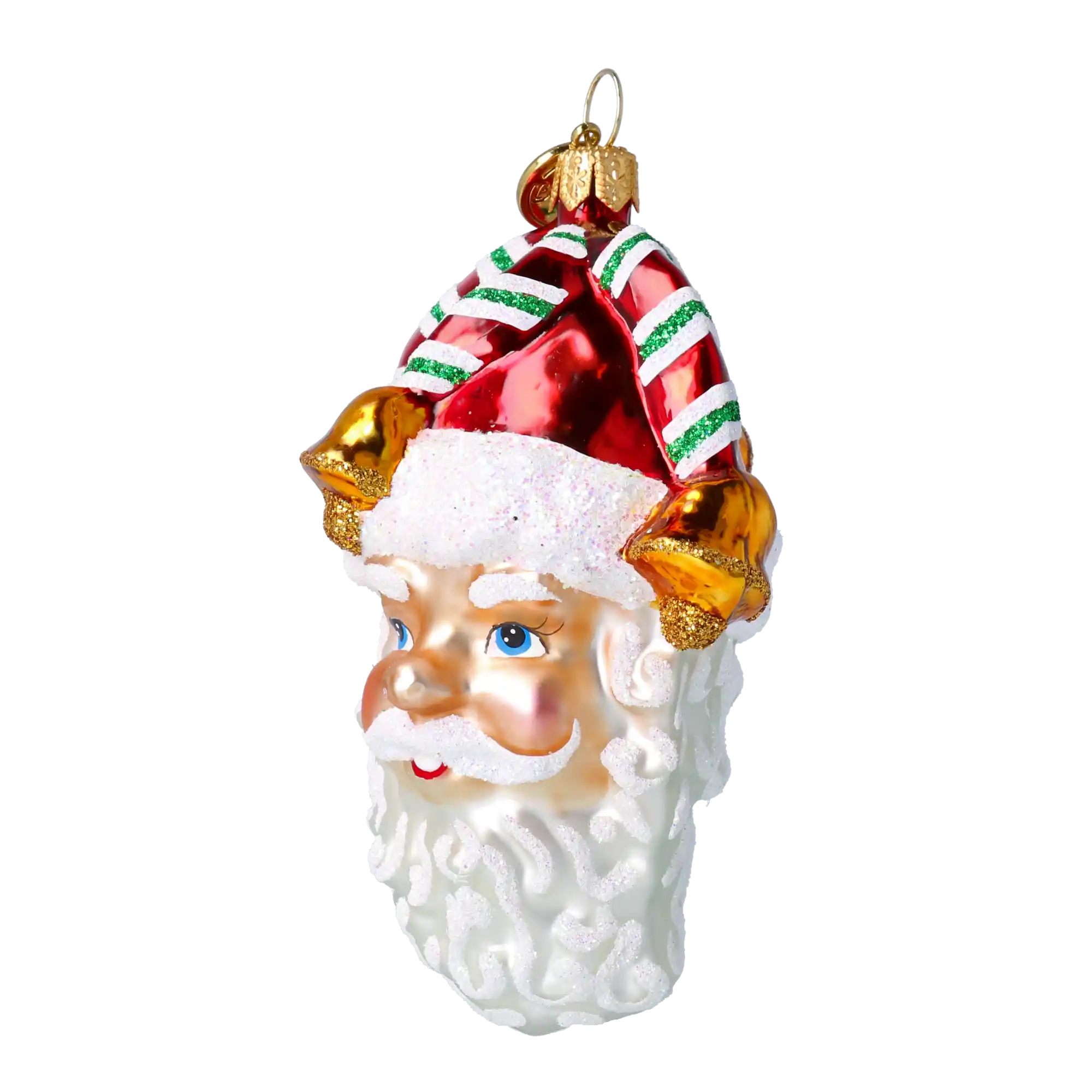 Głowa Skrzata Elf Pomocnik Mikołaja Szklana Ozdoba