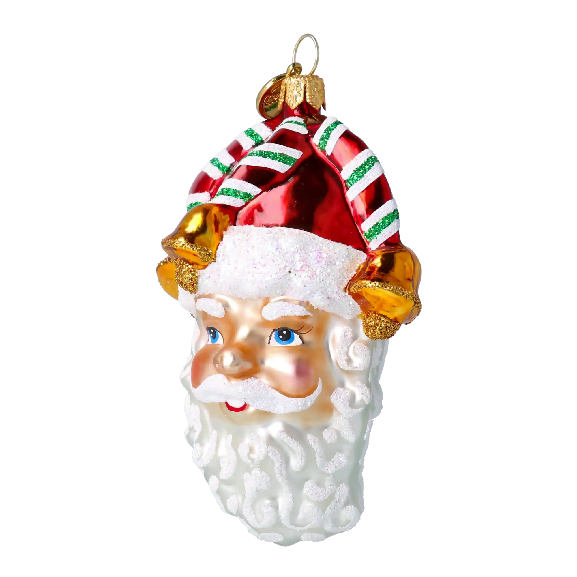 Głowa Skrzata Elf Pomocnik Mikołaja Szklana Ozdoba