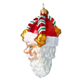 Załaduj obraz do przeglądarki galerii, Głowa Skrzata Elf Pomocnik Mikołaja Szklana Ozdoba
