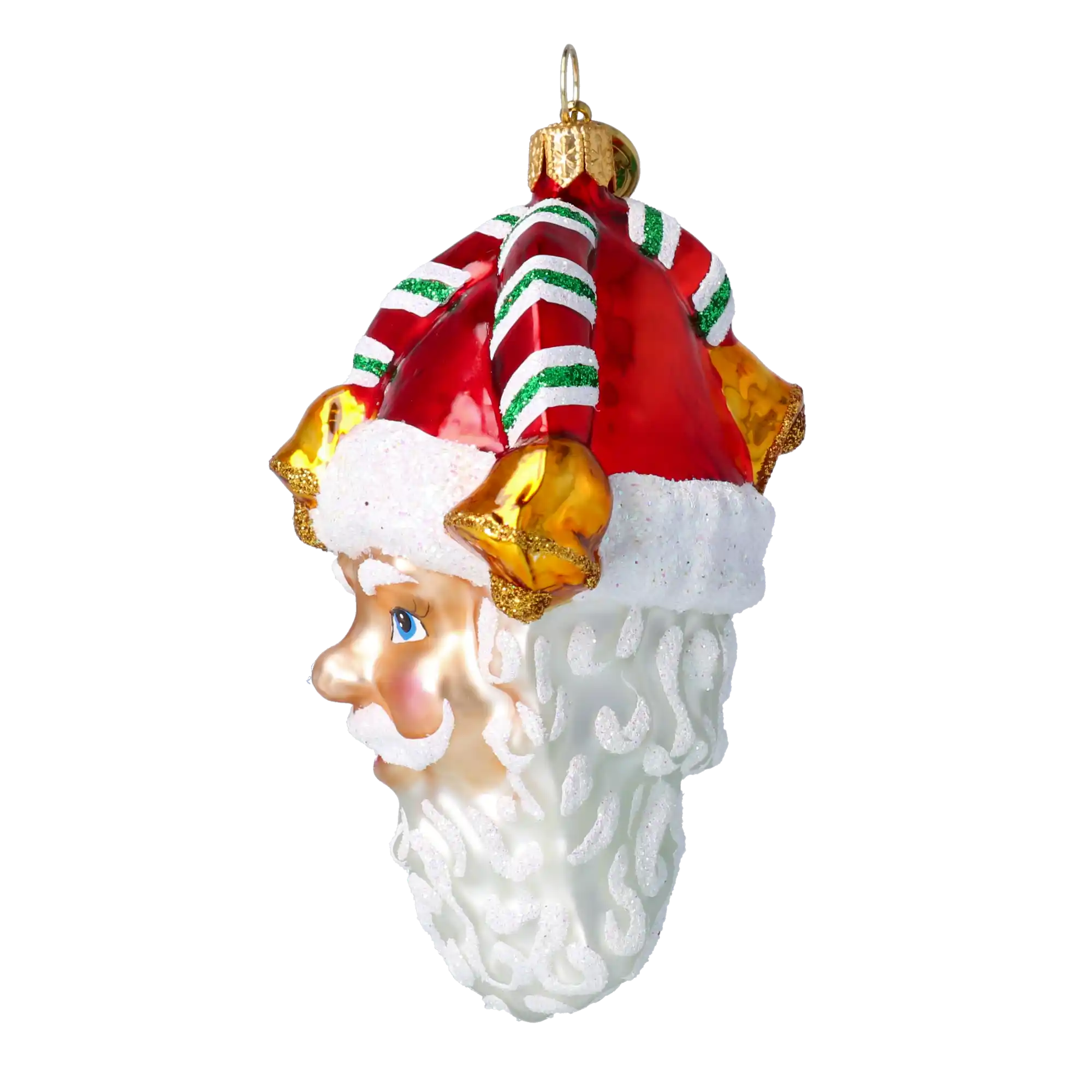 Głowa Skrzata Elf Pomocnik Mikołaja Szklana Ozdoba