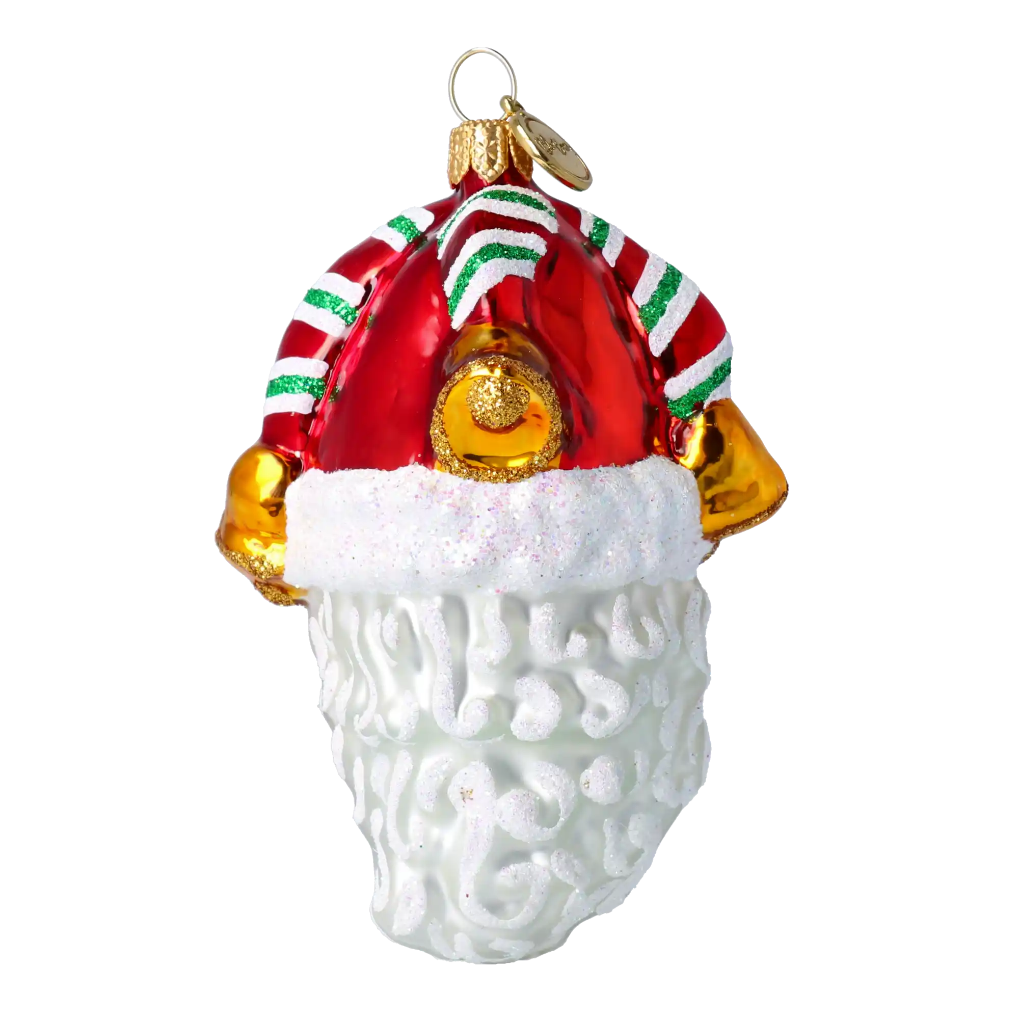 Głowa Skrzata Elf Pomocnik Mikołaja Szklana Ozdoba