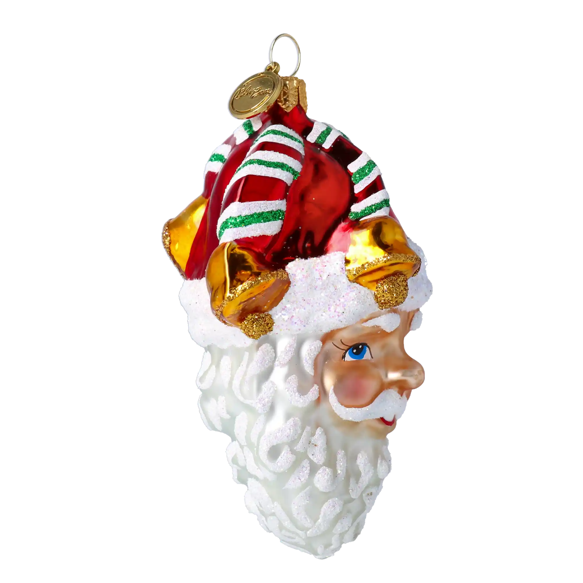 Głowa Skrzata Elf Pomocnik Mikołaja Szklana Ozdoba