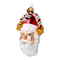 Load image into Gallery viewer, Gilded Bell Santa Premium christmas glass ornament 2024-107
