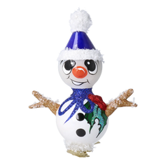 Clip-On Snowman in Sapphire & Holly