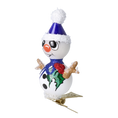 Load image into Gallery viewer, Frosty Sapphire Snowman Premium christmas glass ornament 2024-111
